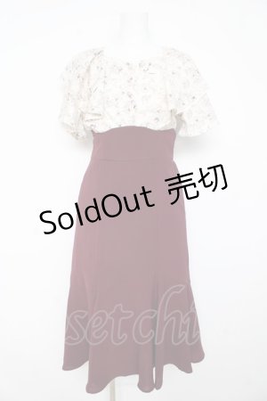 画像: axes femme / 切替ワンピース  ワイン Y-26-02-11-066-AX-OP-SZ-ZS