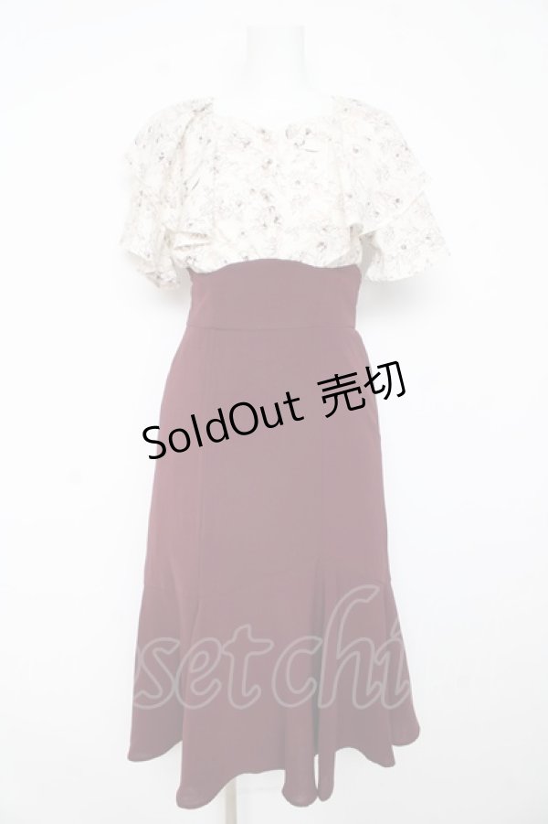 画像1: axes femme / 切替ワンピース  ワイン Y-26-02-11-066-AX-OP-SZ-ZS (1)