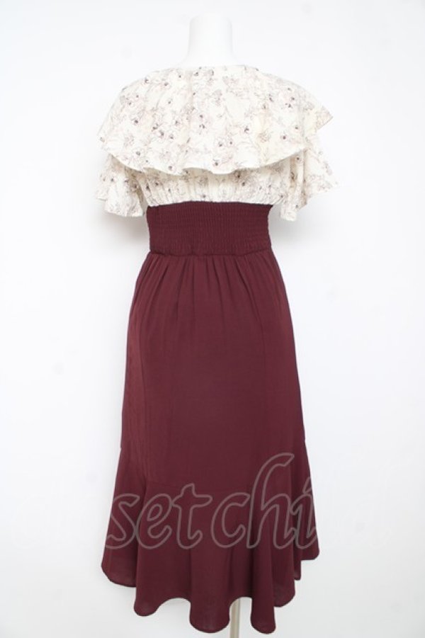 画像2: axes femme / 切替ワンピース  ワイン Y-26-02-11-066-AX-OP-SZ-ZY (2)