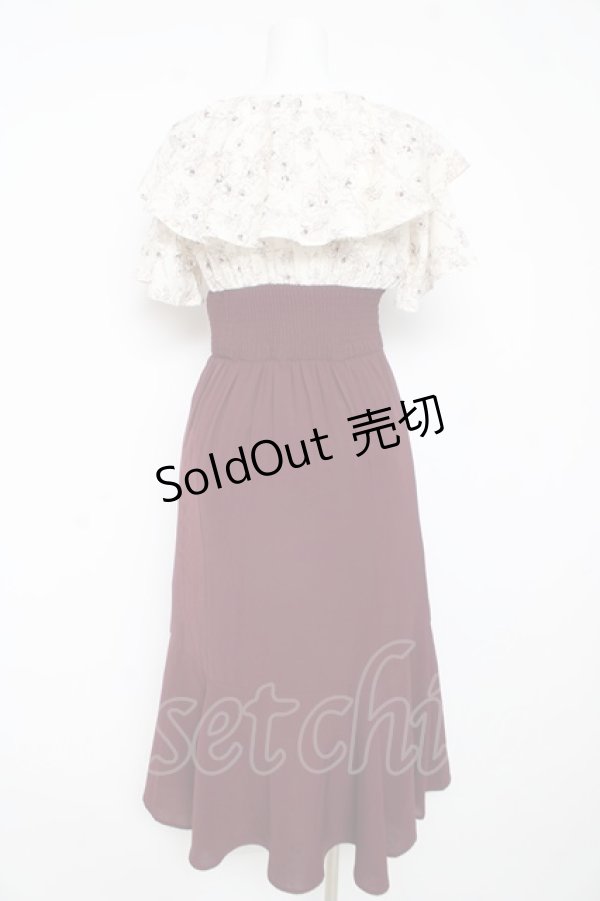 画像2: axes femme / 切替ワンピース  ワイン Y-26-02-11-066-AX-OP-SZ-ZS (2)