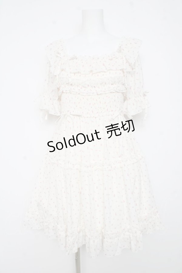 画像1: axes femme POETIQUE / ギャザーフリルワンピース  白 Y-26-02-11-067-AX-OP-SZ-ZY (1)