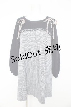 画像: axes femme / レースアップカットチュニック F 紺 Y-26-02-11-077-AX-OP-SZ-ZT072