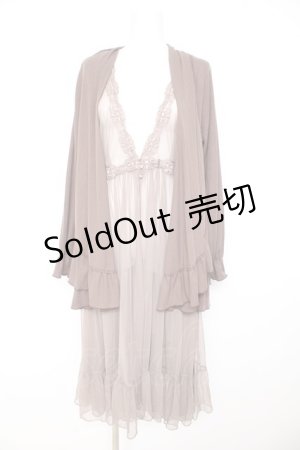 画像: axes femme / ジレレイヤード風ロングカーデ M Dブラウン Y-26-02-11-080-AX-TO-SZ-ZT0214C