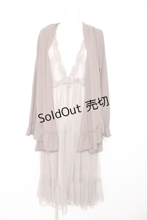 画像1: axes femme / ジレレイヤード風ロングカーデ M Dブラウン Y-26-02-11-080-AX-TO-SZ-ZT0214C (1)