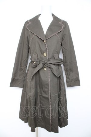 画像: axes femme / ロングトレンチコート M カーキ Y-26-02-11-083-AX-CO-SZ-ZY