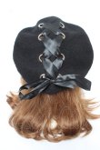 画像1: axes femme POETIQUE / レースアップベレー帽 F 黒 Y-26-02-11-012-AX-AC-SZ-ZY (1)