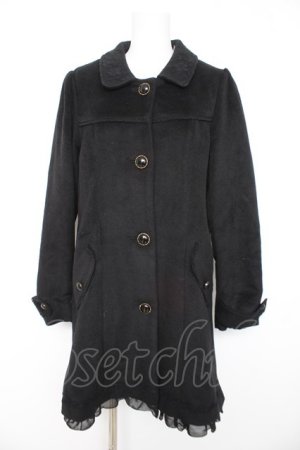 画像: axes femme / バックレースアップコート  黒 Y-26-02-11-084-AX-CO-SZ-ZY