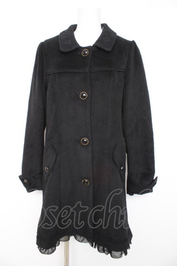 画像1: axes femme / バックレースアップコート  黒 Y-26-02-11-084-AX-CO-SZ-ZY (1)