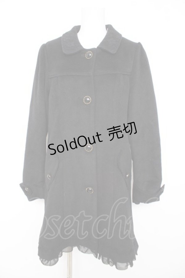 画像1: axes femme / バックレースアップコート  黒 Y-26-02-11-084-AX-CO-SZ-ZTC071 (1)