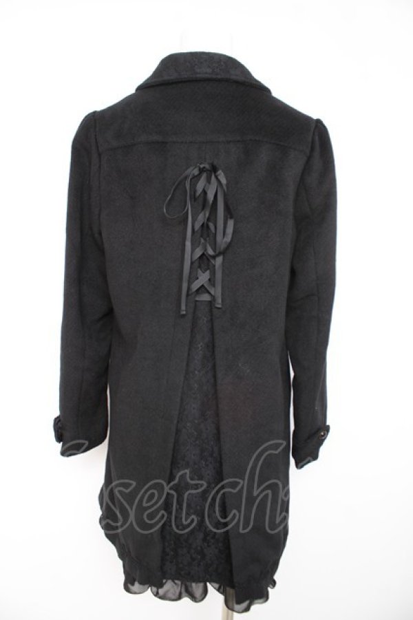 画像2: axes femme / バックレースアップコート  黒 Y-26-02-11-084-AX-CO-SZ-ZY (2)