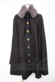 画像1: axes femme / 襟刺繍入りケープコート M 黒 Y-26-02-11-087-AX-CO-SZ-ZY (1)