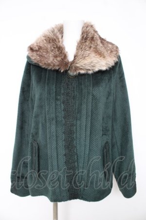 画像: axes femme / フロントレースショートコート  グリーン Y-26-02-11-088-AX-CO-SZ-ZY