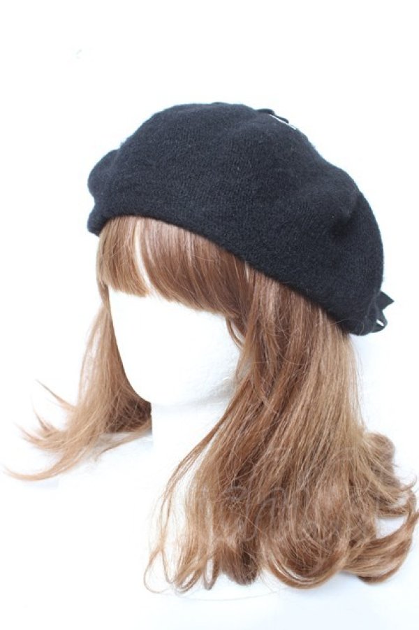 画像2: axes femme POETIQUE / レースアップベレー帽 F 黒 Y-26-02-11-012-AX-AC-SZ-ZY (2)