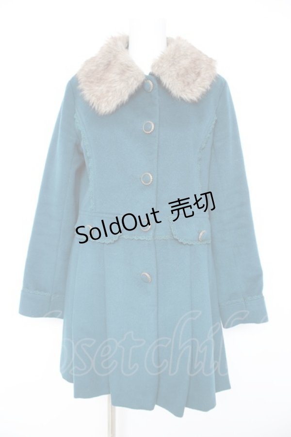 画像1: axes femme / ファー襟コート M グリーン Y-26-02-11-091-AX-CO-SZ-ZT0213G (1)