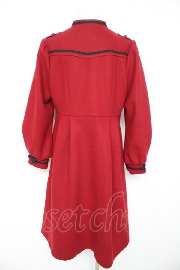 画像2: axes femme / チャイナ釦フレアラインコート M 赤 Y-26-02-11-092-AX-CO-SZ-ZY (2)