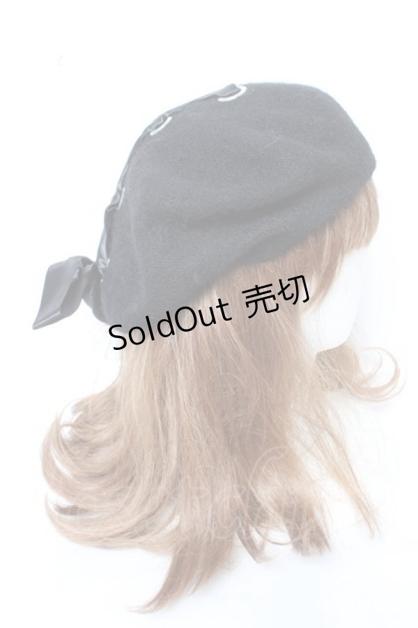 画像4: axes femme POETIQUE / レースアップベレー帽 F 黒 Y-26-02-11-012-AX-AC-SZ-ZTK033 (4)