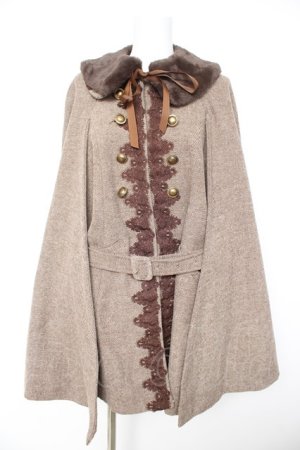 画像: axes femme / クラシックケープコート M 茶 Y-26-02-11-099-AX-CO-SZ-ZY