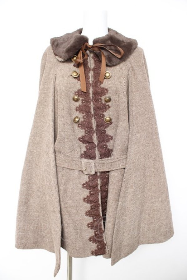 画像1: axes femme / クラシックケープコート M 茶 Y-26-02-11-099-AX-CO-SZ-ZY (1)