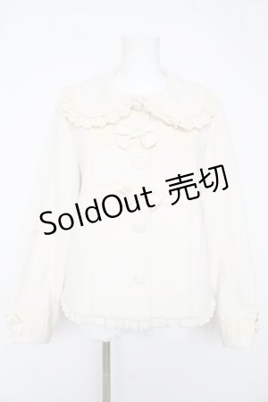 画像: axes femme kawaii / レースフリルショートコート M 生成り Y-26-02-11-101-AX-CO-SZ-ZY