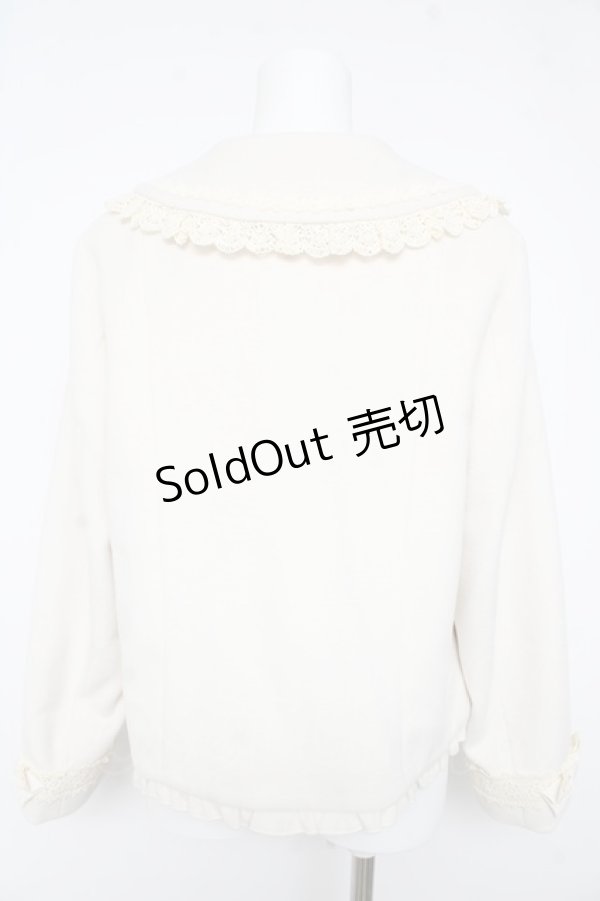 画像2: axes femme kawaii / レースフリルショートコート M 生成り Y-26-02-11-101-AX-CO-SZ-ZY (2)