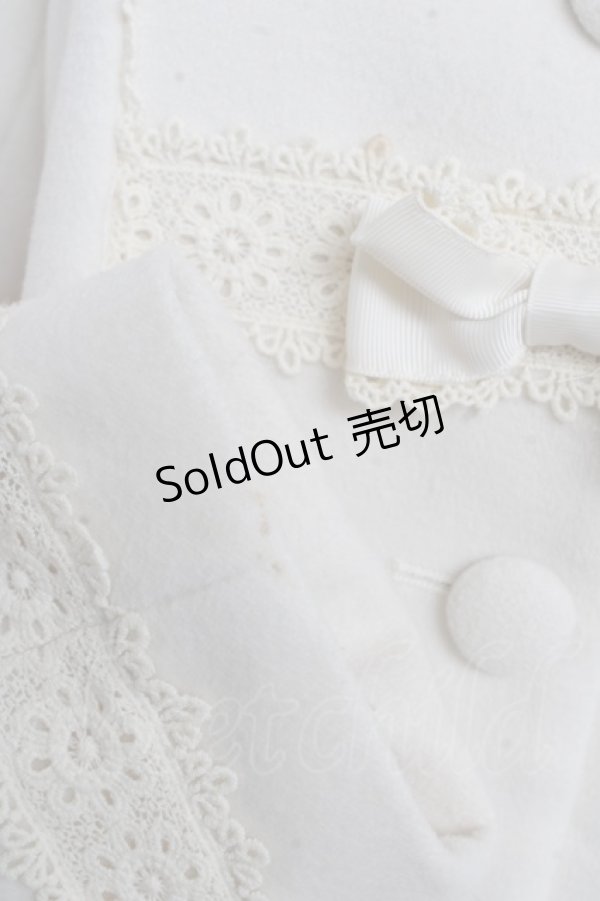 画像4: axes femme kawaii / レースフリルショートコート M 生成り Y-26-02-11-101-AX-CO-SZ-ZY (4)