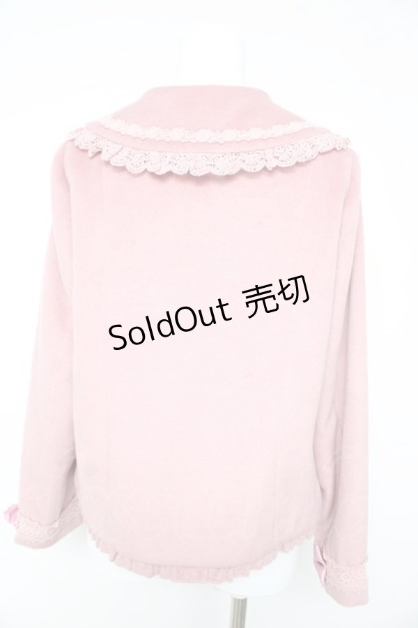 画像2: axes femme kawaii / レースフリルショートコート M ピンクY-26-02-11-102-AX-CO-SZ-ZTC019 (2)