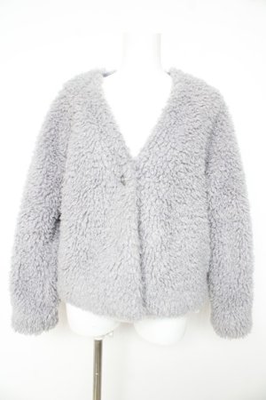 画像: axes femme POETIQUE / ボアジャケット  グレー Y-26-02-11-106-AX-CO-SZ-ZY