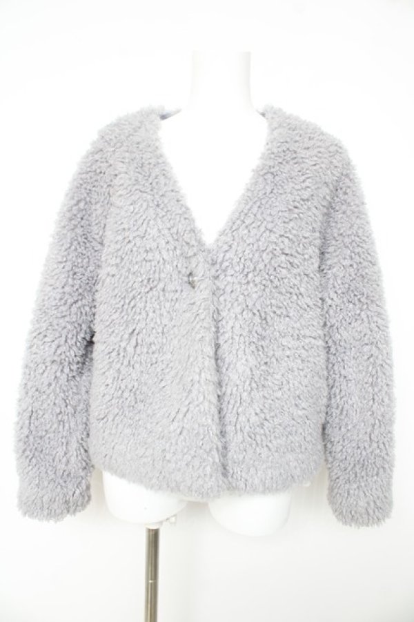 画像1: axes femme POETIQUE / ボアジャケット  グレー Y-26-02-11-106-AX-CO-SZ-ZY (1)