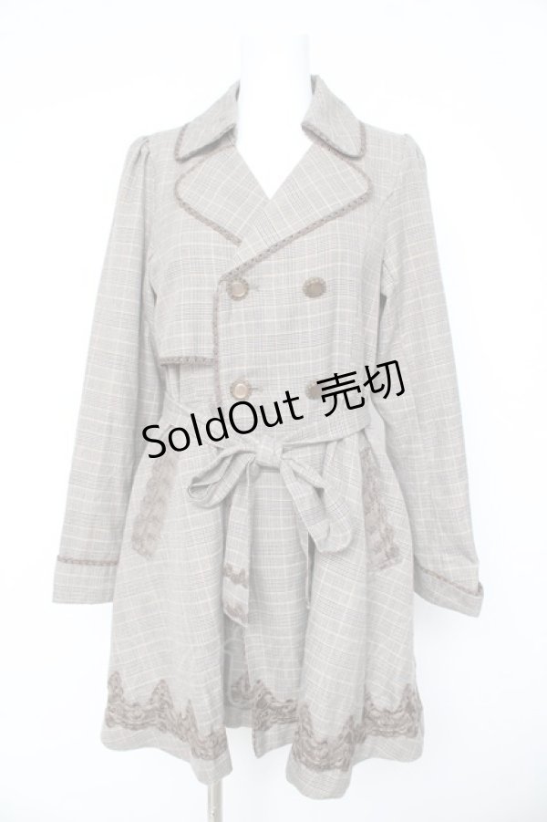 画像1: axes femme / 裾刺繍トレンチ風コート  ブラウンY-26-02-11-107-AX-CO-SZ-ZTC019 (1)