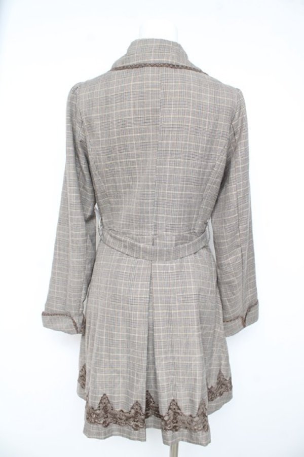 画像2: axes femme / 裾刺繍トレンチ風コート  ブラウン Y-26-02-11-107-AX-CO-SZ-ZY (2)