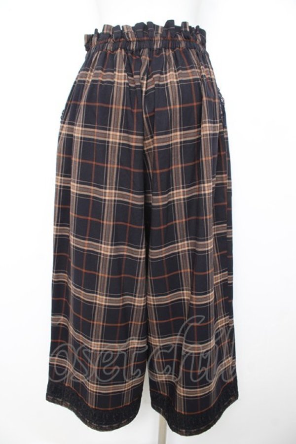 画像2: axes femme / バックルチェックワイドパンツ F 紺 Y-26-02-11-108-AX-PA-SZ-ZY (2)