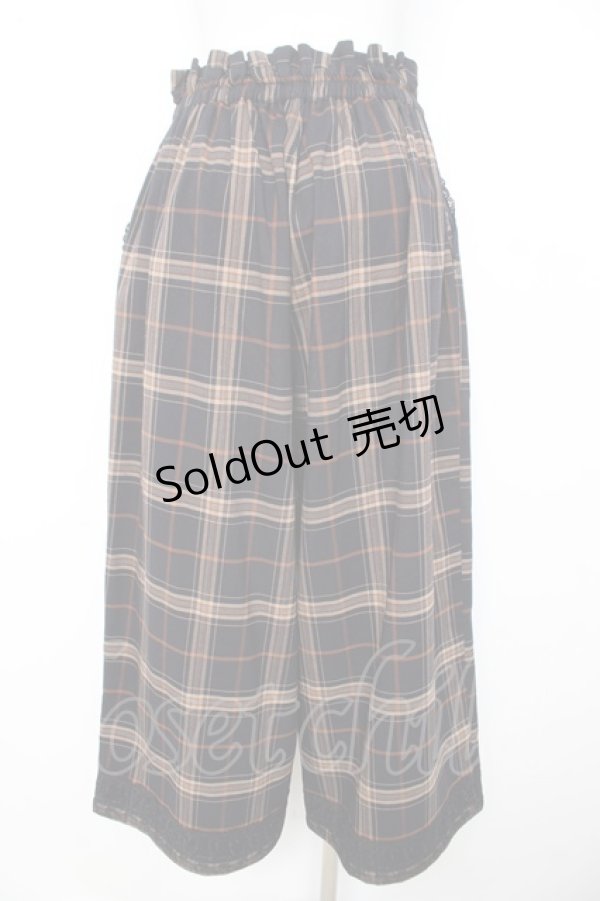 画像2: axes femme / バックルチェックワイドパンツ F 紺 Y-26-02-11-108-AX-PA-SZ-ZT0215N (2)