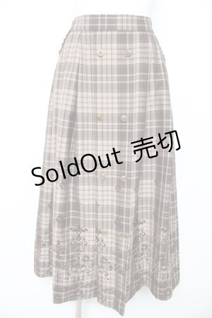 画像: axes femme / フロッキーチェックスカート M 茶 Y-26-02-11-110-AX-SK-SZ-ZT0215N