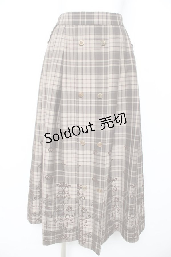 画像1: axes femme / フロッキーチェックスカート M 茶 Y-26-02-11-110-AX-SK-SZ-ZT0215N (1)