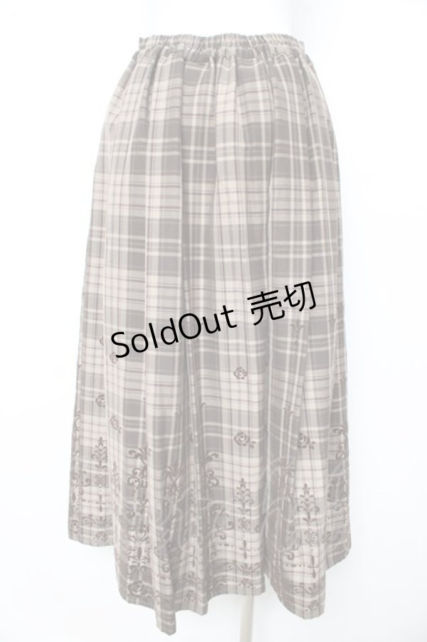 画像2: axes femme / フロッキーチェックスカート M 茶 Y-26-02-11-110-AX-SK-SZ-ZT0215N (2)