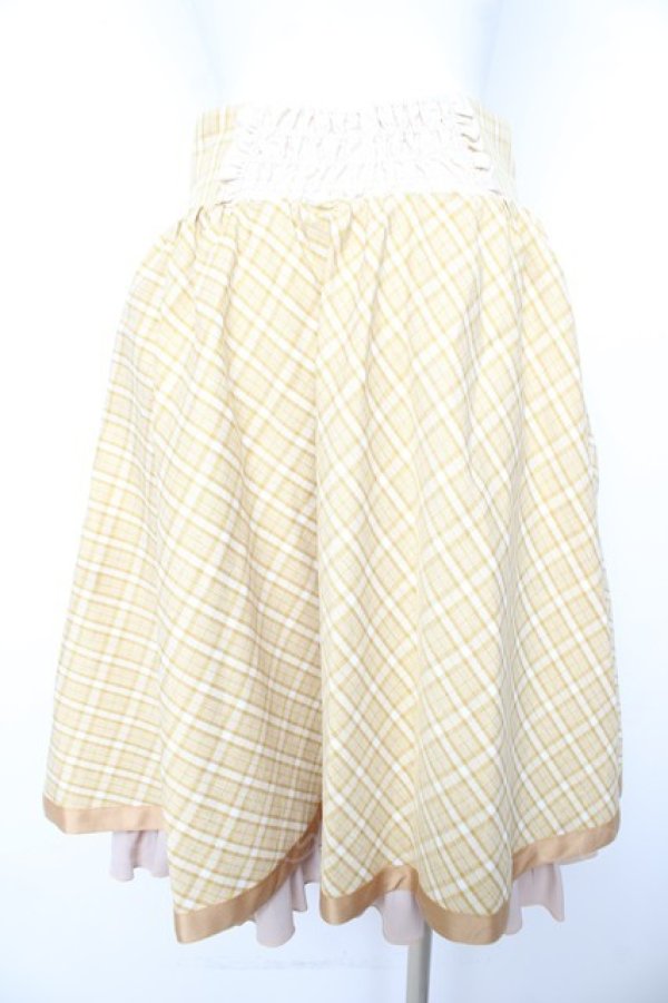 画像2: Hoshibako Works / チューリップさん　チェックスカート M イエロー Y-26-02-11-111-LO-SK-SZ-ZY (2)
