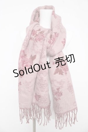 画像: axes femme / バラ×オーナメント柄ストール  ピンク Y-26-02-11-004-AX-ZA-SZ-ZT610