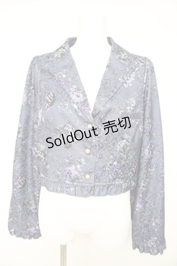 画像1: axes femme kawaii / クラシックブーケ柄ジャケット M パープル Y-26-02-11-028-AX-JA-SZ-ZY (1)