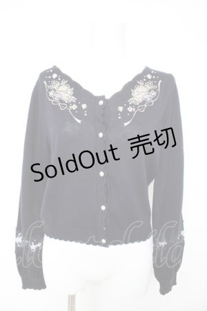 画像: axes femme / 薔薇刺しゅうカーディガン M 紺 Y-26-02-11-031-AX-TO-SZ-ZY