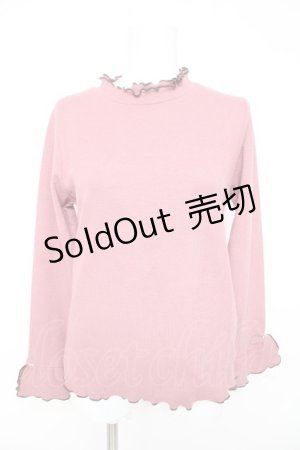 画像: axes femme / 袖レース配色メローフリルプルオーバー F ピンク Y-26-02-11-033-AX-TO-SZ-ZT0214D