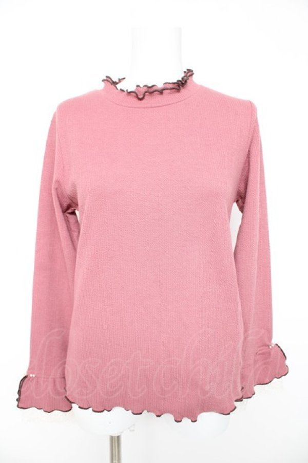 画像1: axes femme / 袖レース配色メローフリルプルオーバー F ピンク Y-26-02-11-033-AX-TO-SZ-ZY (1)