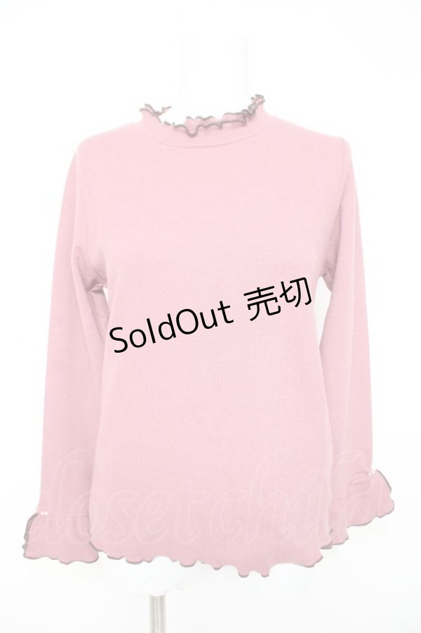 画像1: axes femme / 袖レース配色メローフリルプルオーバー F ピンク Y-26-02-11-033-AX-TO-SZ-ZT0214D (1)