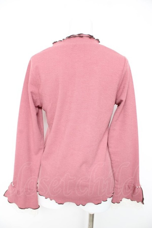 画像2: axes femme / 袖レース配色メローフリルプルオーバー F ピンク Y-26-02-11-033-AX-TO-SZ-ZY (2)