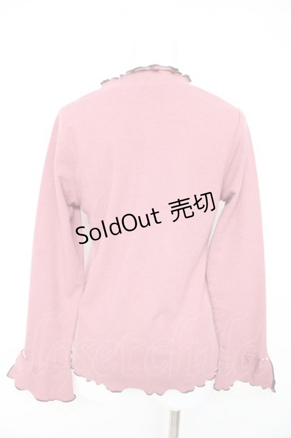 画像2: axes femme / 袖レース配色メローフリルプルオーバー F ピンク Y-26-02-11-033-AX-TO-SZ-ZT0214D (2)