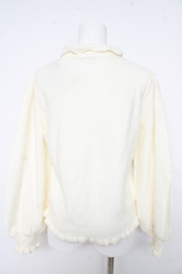 画像2: axes femme POETIQUE / フラワー刺繍襟ニットプルオーバー M 生成り Y-26-02-11-035-AX-TO-SZ-ZY (2)