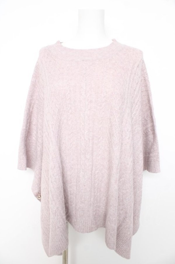 画像1: axes femme / ハイネックニットポンチョ M ピンク Y-26-02-11-039-AX-TO-SZ-ZY (1)