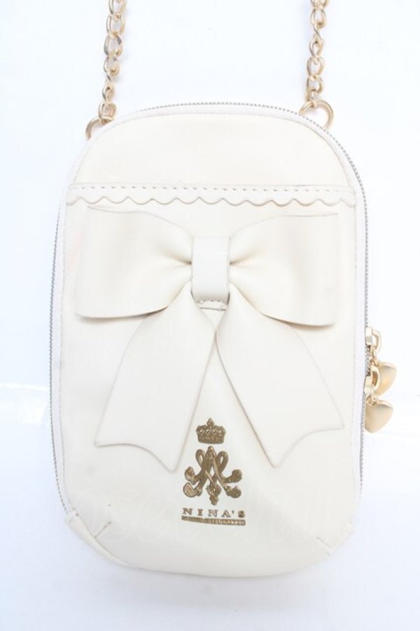 画像1: m petit by misako / AMリボンショルダーバッグ  中白 Y-26-02-13-059-LO-BG-SZ-ZY (1)