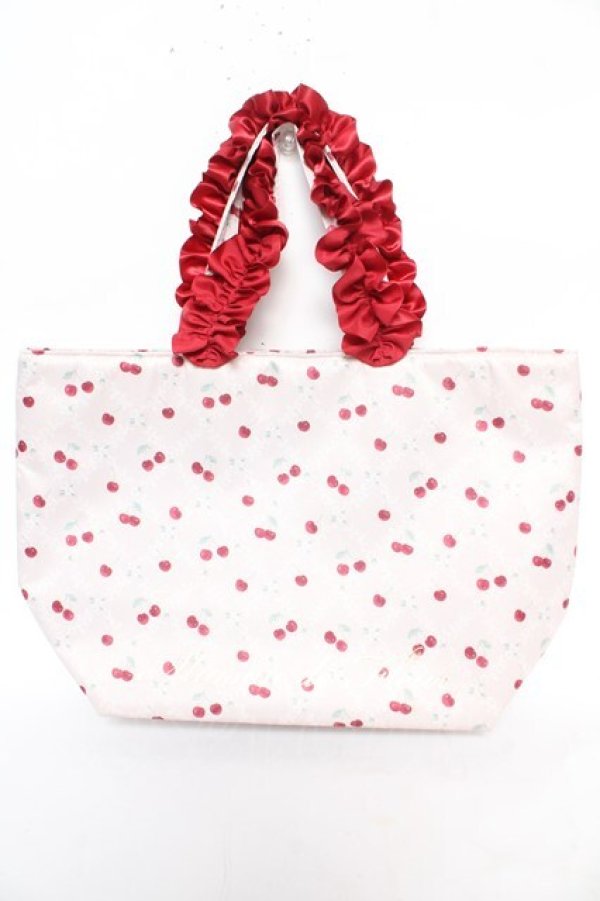 画像1: Maison de FLEUR / チェリーフリルハンドルトートプチバッグ F ピンク Y-26-02-13-064-LO-BG-SZ-ZY (1)