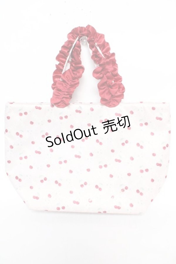 画像1: Maison de FLEUR / チェリーフリルハンドルトートプチバッグ F ピンク Y-26-02-13-064-LO-BG-SZ-ZS (1)