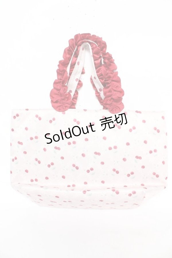 画像2: Maison de FLEUR / チェリーフリルハンドルトートプチバッグ F ピンク Y-26-02-13-064-LO-BG-SZ-ZS (2)